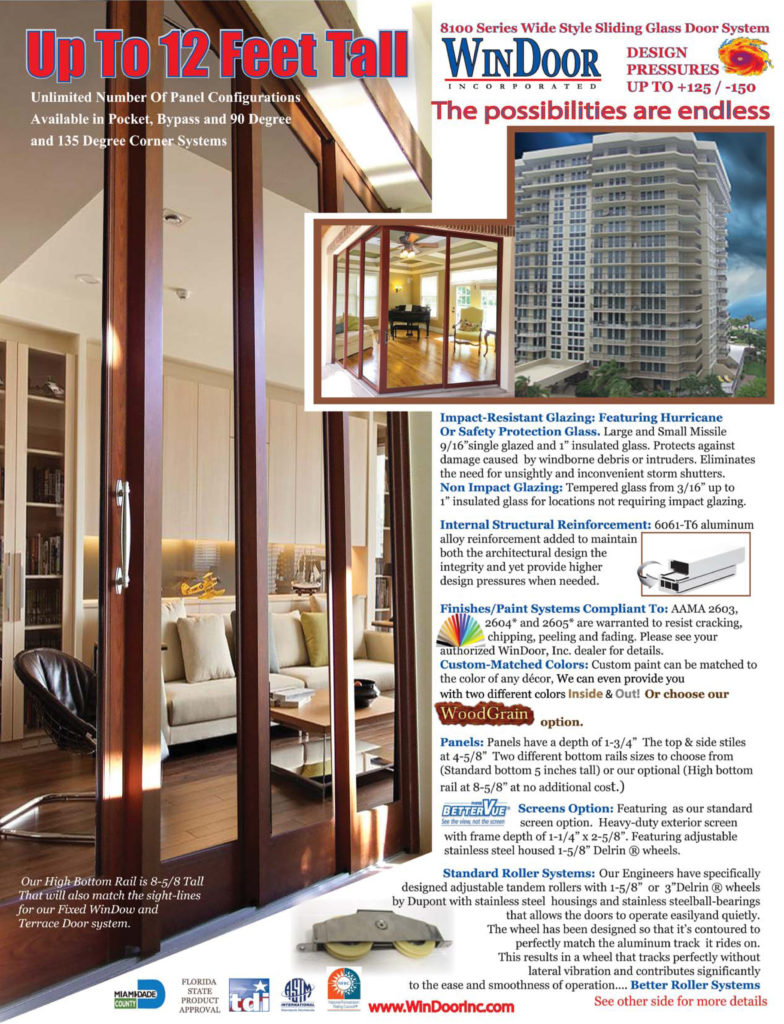 8100 Series Aluminum Sliding Glass Door WinDoor 8100 Series Sliders