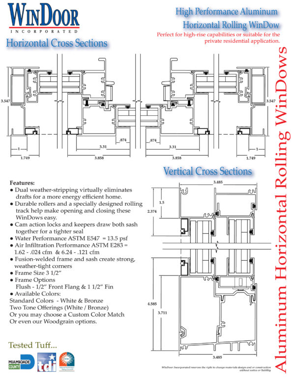 4070 Series Horizontal Slider Windows WinDoor Series Horizontal Sliders